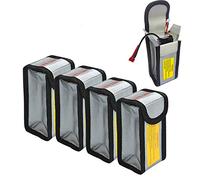 sccsport 4 uds Lipo Batería Ignífugo Bolsa a Prueba de Explosiones Bolsa de Almacenamiento Bolsa Caja Caja Caja 125 mm Plateado Bolsa