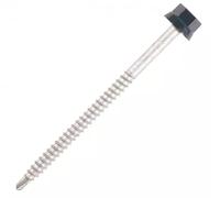 SCELL-IT - Tornillo de acero con tapa acanalada, soporte madera-Ø6,3 x 150 mm-TH12-Blanco RAL9010-Bolsa de 100-ZTW-63150-9010