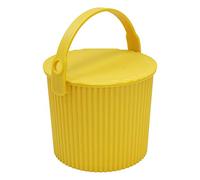 Sceltevie Hachiman Omnioutil Cubo de almacenamiento y tapa Mini amarillo mostaza 4L Polipropileno Polietileno