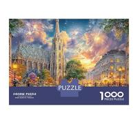 Scena Della cattedrale di Parigi 1000 Piezas Rompecabezas Divertidos DecoracióN Familiar Strada Parigi Sunset Jigsaw Desafíos Difíciles para Adultos 52x38cm/1000pcs