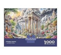 Scena sitios Antiguos 1000 Piezas del Rompecabezas para Viajes Sin Estrés Cartón Grueso Greek Ruins Cat Juego De Rompecabezas con Alivio, Un Rompecabezas Ideal para Viajeros 70x5