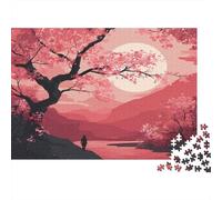 Scène de cerisiers en Fleurs |Paysage japonais Art| Puzzles Amusants En Famille 70x50cm/1000pcs Adultes