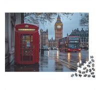 Scène de Rue londoniennePuzzles Pour Adultes 70x50cm/1000pcs,Jeux De Défi Ambiance urbaine Vintage