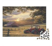 Scène de tracteur à la campagne Style paysage agricole1000 Pièces, Puzzle Impossible Pour Adultes, Cadeaux, Pour Enfants70x50cm/1000pcs