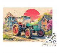 Scène de tracteur Rural 1000 Piece Picture Puzzle Adults and Children Vintage œuvres d'art Rurales Cadeau Moment De Calme Décoration De La Maison Entraînement Cérébral 52x38cm/1000pcs