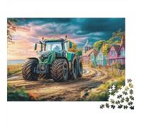 Scène de tracteur Rural Jigsaw Puzzle 1000 Pieces Puzzles Rural Village Scène Art for Adults Cadeau D’Anniversaire Moment De Calme 70x50cm/1000pcs