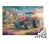 Scène de tracteur Rural Puzzle 1000 Pièces Style de Superposition numérique: Jeux Éducatifs Et Défiant Pour Adultes, Cadeau Et Décoration Parfaite 52x38cm/1000pcs
