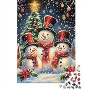 Scène Des Hommes de Neige de Noël Puzzle De 1000 Trozos Papel Grueso Rompecabezas Compatible con Tabla Personas Que Aman Entrenamiento Cerebral 70x50cm/1000pcs