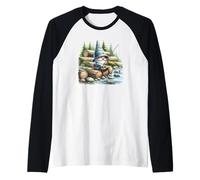 Scene Fishing Accessories For Gnome Lovers And Fishing Dad Camiseta Manga Raglan