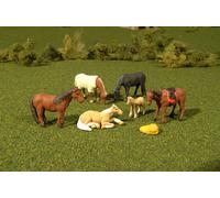 Scene Scapes Figures - HORSES (6pcs/pk) - O Scale (Importación USA)