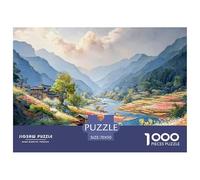 Scene Unfolds As The Boat Glides 1000 Pcs Stabiler Karton Puzzle A Colorful Village Stressabbau Kreatives Spiel Puzzles Für Erwachsene Und Kinder 70x50cm/1000pcs