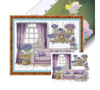 Scenery - Kit de punto de cruz para principiantes, 14 ct, para principiantes, decoración del hogar, proyecto creativo