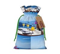 Scenery Of A Table Above Sea Christmas Bag Gifts Happy Halloween Snacks Basket Drawstring Wedding Favor Packaging Party