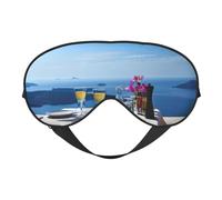 Scenery of A Table Above Sea Sleep Mask Night Sleep Mask Soft Eye Mask Adjustable Strap Works Nap Position Sleeping Aid