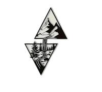 Scenery Theme Decor Wall Art Decorations Mountain Sign Gift Triangle For Living Room(B)