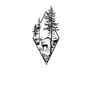 Scenery Theme Decor Wall Art Decorations Mountain Sign Gift Triangle For Living Room(Color1)
