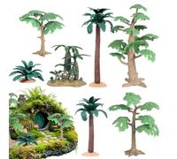 Scenery Timber Set - Miniature Landscape Greenery, Realistic Forest Diorama Foliage, Artificial Vegetation Branch Kit, Architectural Scale Model Gear, Educational Hobby Supplies, Seven Piece Emerald