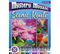Scenic Route Mystery Mosaics Color by Number: 50 Pixel Art Journeys Through Breathtaking Roads (Mystery Mosaic Color By Number Collection)