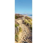 Scenolia Póster de Adhesivo de Puerta Sendero del litoral 85 x 205 cm | Déco Pared Calidad HD
