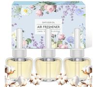 Scent-Hi Ambientador casa Recambio de Aceite Aromático, 3 x 19ml Algodón Fragancia, Recargas para difusor eléctrico, Seguro de Usar en Cualquier Habitación, Compatible con Air-Wick/Glade