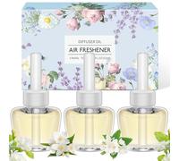 Scent-Hi Ambientador casa Recambio de Aceite Aromático, 3 x 19ml Jazmín Fragancia, Recargas para difusor eléctrico, Seguro de Usar en Cualquier Habitación, Compatible con Air-Wick/Glade