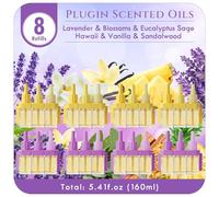 Scent-Hi Ambientador Casa Recarga, 8 recambios Aroma Primavera 160 ml, 3 Fragancias Que Se Alternan, para Aire Ambipur 3VOLUTION - Lavanda, Eucalipto Salvia, Flores, Hawaiano, Vainilla, Sándalo