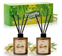 Scent-Hi Ambientador Mikado Citronela 150ml x2, Reed Diffuser para Dormitorio, Salón y Baño, Room Fragrance Natural, Air Freshener para Uso Diario en el Hogar