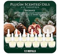 Scent-Hi Desodorante Casa Recarga 12x19ML - Higo Mediterráneo, Granada Negra, Coco Vainilla, Cedro de Invierno, 4 Perfumes para Aire Wick/Glade Difusor Eléctrico