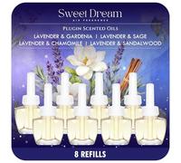 Scent-Hi Desodorante Casa Recarga 8x19ML - Lavanda, Salvia, Gardenia, Sándalo, Manzanilla, Dormir Serie, Ambientador Eléctrico Recambio Adecuado para Aire Wick/Glade Difusor Eléctrico