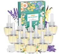 Scent-Hi - Desodorante para casa, 12 x 19 ml, palo Santo, Baby Powder, eucalipto salvia, 3 fragancias alternativas ambientador eléctrico recarga adecuada para aire Wick/Glade Difusor eléctrico