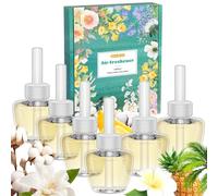Scent-Hi Recambio de Aceite aromático, 6 Piezas *19ml Recargas para difusor eléctrico, Seguro de Usar en Cualquier Habitación, Hawaiano, Jazmín, Algodón(Compatible con Air-Wick/Glade)