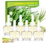 Scent-Hi Recambio Difusor Eléctrico Citronela, Lote de 6 x 19 ml, Compatible con Difusores Air Wick y Glade, Aroma para Hogar para Salón, Dormitorio y Baño