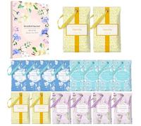 Scent-Hi Sobres Perfumadas para Armarios Algodón, Lino, Lavanda, Vainilla, Sachets perfumados Bolsas Ropa perfumada para cajones Armarios Dormitorio Armario Baños Coches (16 bolsitas)