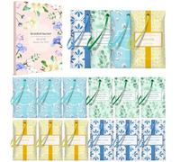 Scent-Hi Sobres Perfumadas, Sachets perfumados-Algodón, Lino, Eukalyptus Salbei, Vainilla, Bolsas Ropa perfumada para Cajones Armarios Dormitorio Armario Baños Coches (16 sachets)