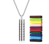 Scent Necklace - Fragrance Diffuser Aromatherapy Pendant, Diffuser Necklace, Oil Diffuser Jewelry, Perfume Bottle Necklace with 10 Felt Pads for Women and Men