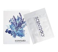Scent2Go Fragancia en polvo para inodoro, paquete discreto de tamaño de viaje, diseño de bloqueo de fugas, fórmula a base de plantas, lavanda y menta, 20 paquetes de un solo uso