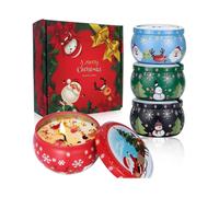 Scented Candle Set 4 Pieces, Christmas Scented Candle Gift Set, Natural Soy Wax, Scented Candle, Relaxation Gift for Women, Candle Set for Christmas,