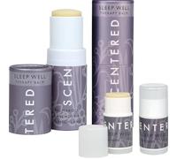 Scentered Sleep Well - Paquete protector de bálsamo de aromaterapia, 2 bálsamos de 5 g y 2 mini bálsamos de viaje para un sueño reparador, aceites esenciales de lavanda, clavo, rosa, manzanilla, ylang