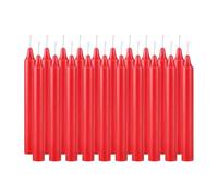 Scentoria 20 velas puntiagudas, color rojo, 1,5 cm de diámetro, 17 cm, de largo con 4 horas de combustión, sin olor, para decoración de mesa, banquete, boda