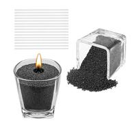 Scentoria Arena para velas, 500 g, con mecha, granulado de cera con 17 mechas de 6 cm, granulado de cera para velas, velas de arena, granulado para la fabricación de velas DIY (negro)