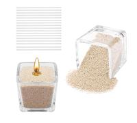 Scentoria Arena para velas, 500 g, con mecha, granulado de cera con 17 mechas de 6 cm, granulado de cera para velas, velas de arena, granulado para la fabricación de velas DIY (color arena)