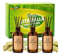 SCENTORINI Ambientador con Varillas Aromáticas, Citronela, 3x100ml, Difusor de Caña, con 18 Varillas de Ratán, Ambientador, Jarrón Perfumado Para Habitaciones, Baños, Oficinas
