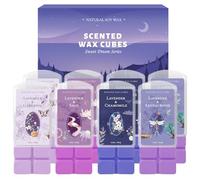 SCENTORINI Cera aromática, forma de cubo de cera perfumada de lavanda, cera de soja para lámpara aromática, calentador de velas, aromas - sándalo, salvia, manzanilla, jazmín, 8 x 70,9 g
