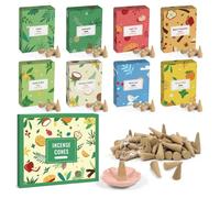 SCENTORINI Conos de Incienso 120pcs, Set de Conos de Incienso, 8 Esencias Natural Fragancia Natural y Aroma Frutal para Meditación, Descanso, Regalos para Amigos y Familiares
