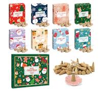 SCENTORINI Conos de Incienso Natural Navideño, 120 Piezas, 8 Tipos de Incienso Perfumado Meditación y Relajación, Decoración de Casa y Habitación, Regalo para Amigos y Familiares