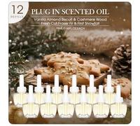 SCENTORINI Recambio para Ambientador Eléctrico 12X19ML Aparato para Difusor Eléctrico Air Wick y para Glade Fragancia de Galletas De Vainilla Almendra, Primera Nevada ECC, para el Hogar y el Estudio