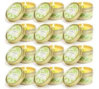 SCENTORINI Velas de Citronelas Vela de Cera de Soja Natural | 12pz Cera de Soja Natural Velas de Verano para el Interior Exterior Jardín Viaje Camping Picnic