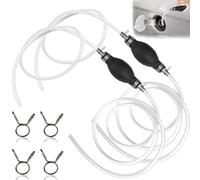 Scettar 2 Bomba de Sifón Manual de Combustible, Bomba Manual de Combustible con Bomba de Sifón con Mangueras y Abrazaderas, Bomba Transferencia Universal para Automóviles, Barco, Cortadora De CéSped