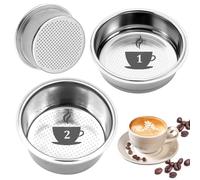 Scettar 2 Piezas 51mm 1 y 2 Tazas Filtro de Café de Acero Inoxidable sin Presión Filtros Cafetera Especial Espresso Cesta de Filtro de Café Compatibles con Cafeteras Cecotec Ufesa Breville
