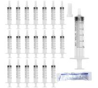 Scettar 20 Piezas Jeringas 5ml Jeringa Desechable Esteril Jeringa de Plastico sin Aguja con Tapa, Jeringuilla Jeringa Grande para Laboratorios Científicos, Medición, Riego, Relleno, Filtración